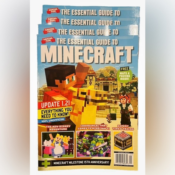 Set Of 4 The Essential Guide to Minecraft Magazine, Maps & Posters & More 2023 - Picture 1 of 1